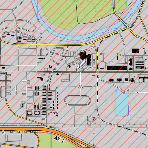 OpenTopoMap map of Chena School, AK