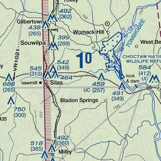 FAA VFR chart of Coleman Branch, AL