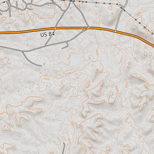 OpenTopoMap map of Coleman Branch, AL