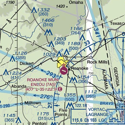 FAA VFR chart of Handley High School, AL