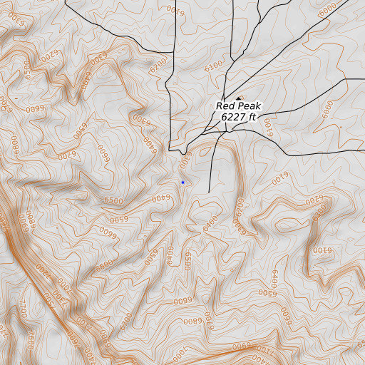 OpenTopoMap map of Yellow Man Spring, AZ