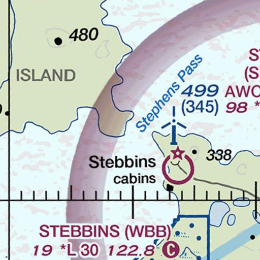 FAA VFR chart of Stephens Pass, AK