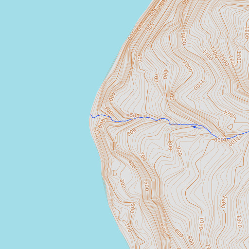 OpenTopoMap map of Cape Kiguga, AK