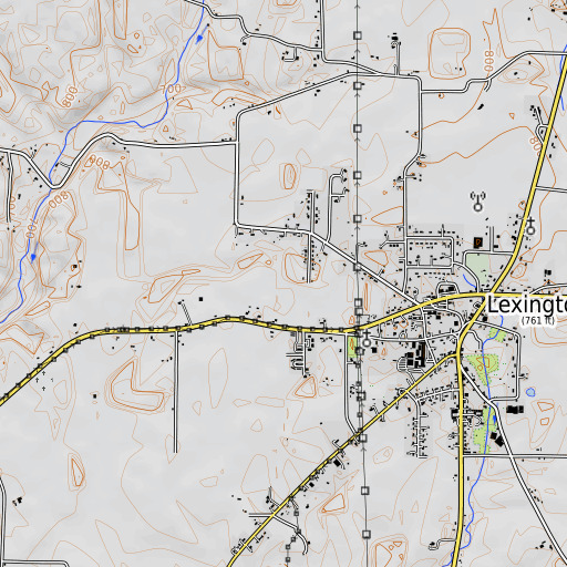OpenTopoMap map of Needmore Spring, AL