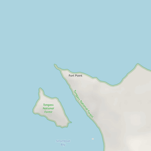 OpenStreetMap map of Fort Point, AK