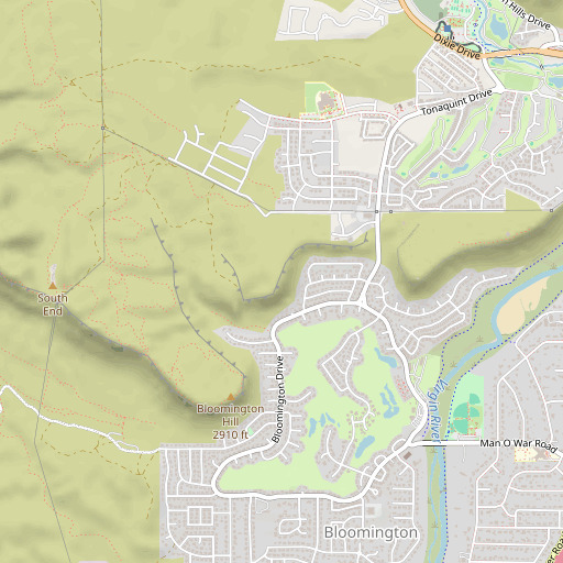 OpenStreetMap map of Bloomington Hill, UT
