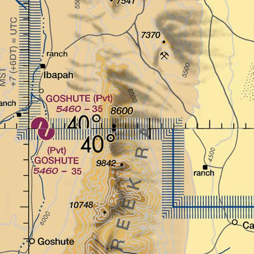 FAA VFR chart of Abercrombie Peak, UT