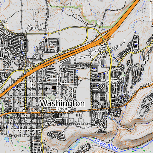 OpenTopoMap map of Bastion Ranch, UT