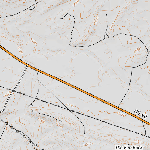 OpenTopoMap map of Blind Draw, UT