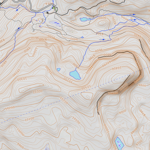 OpenTopoMap map of Broadhead Lake, UT