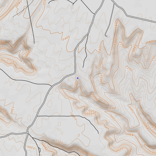 OpenTopoMap map of Flat Rock Spring, UT