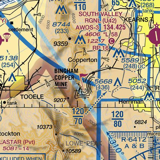 FAA VFR chart of Freeman Gulch, UT