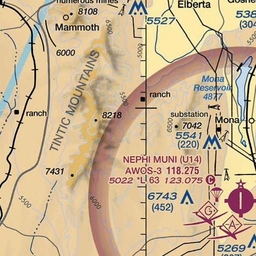 FAA VFR chart of Garbett Gulch, UT