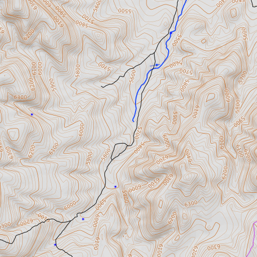 OpenTopoMap map of Garbett Gulch, UT