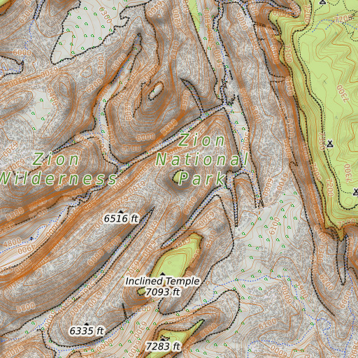 OpenTopoMap map of Ivins Mountain, UT