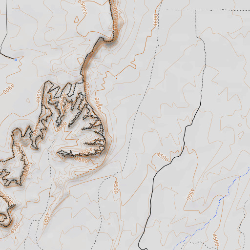OpenTopoMap map of Lower Blue Hills, UT