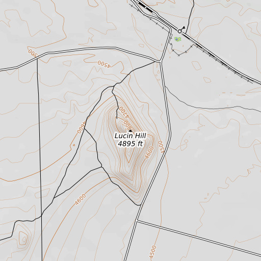 OpenTopoMap map of Lucin Hill, UT