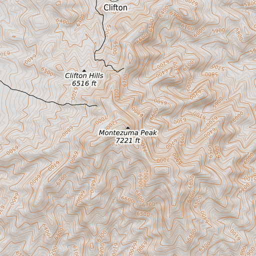 OpenTopoMap map of Montezuma Peak, UT