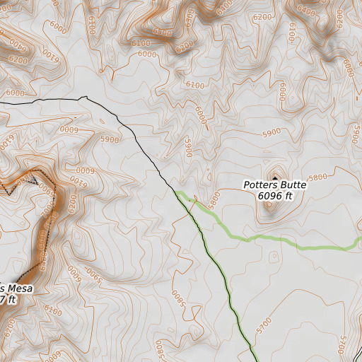 OpenTopoMap map of North Swag, UT
