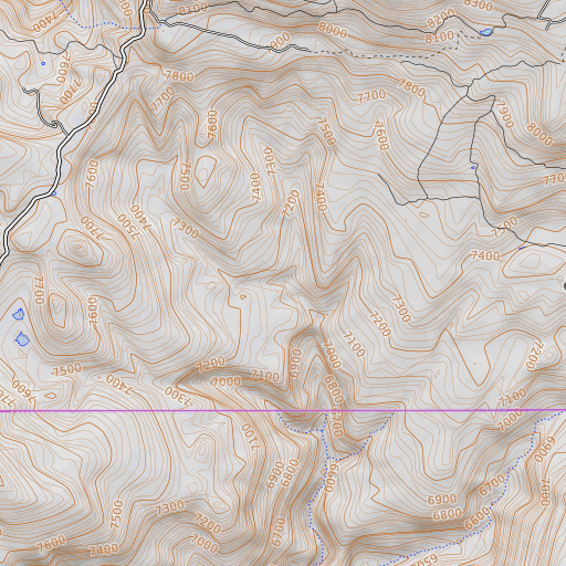 OpenTopoMap map of Pine Hollow, UT