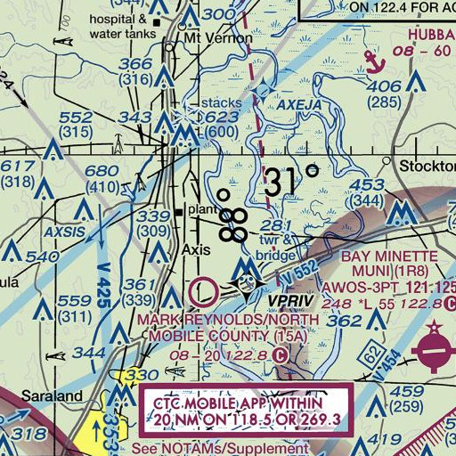 FAA VFR chart of Bates Creek, AL