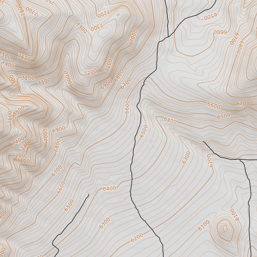 OpenTopoMap map of Rocky Meadows, UT