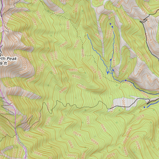 OpenTopoMap map of Rosebud Flat, UT