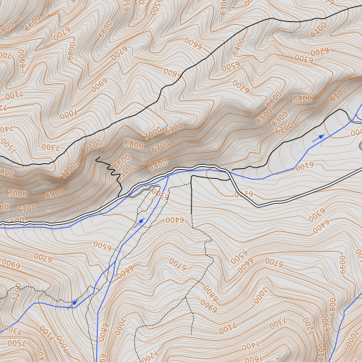 OpenTopoMap map of Rosevere Fork, UT
