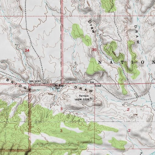 USGS 24K topo map of Rough Draw, UT