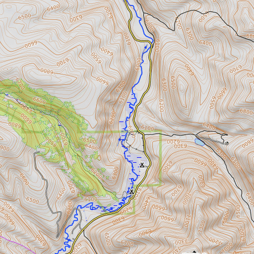 OpenTopoMap map of Schuster Creek, UT