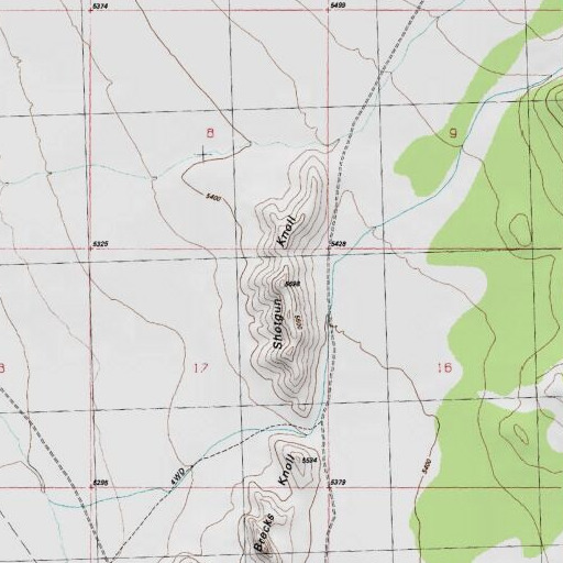 USGS 24K topo map of Shotgun Knoll, UT