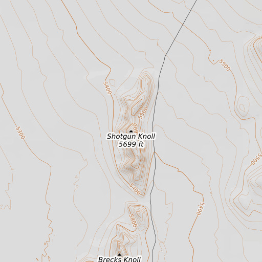 OpenTopoMap map of Shotgun Knoll, UT