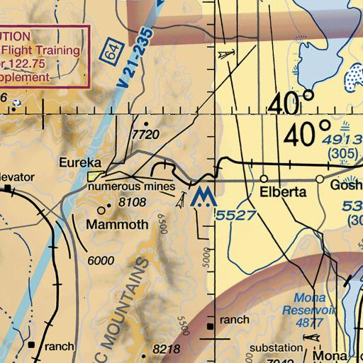 FAA VFR chart of Silver Pass Canyon, UT