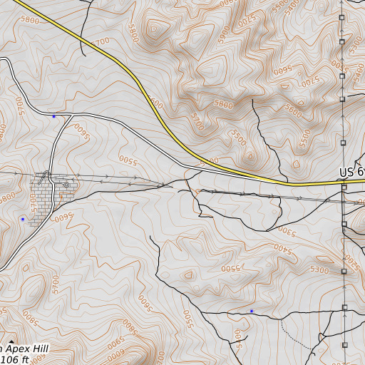 OpenTopoMap map of Silver Pass Canyon, UT