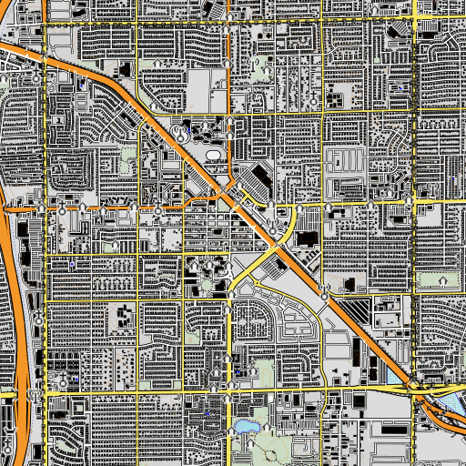OpenTopoMap map of Central Elementary School, AZ