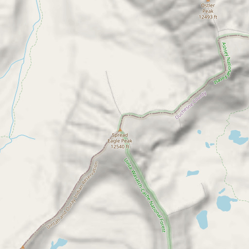 OpenStreetMap map of Spread Eagle Peak, UT