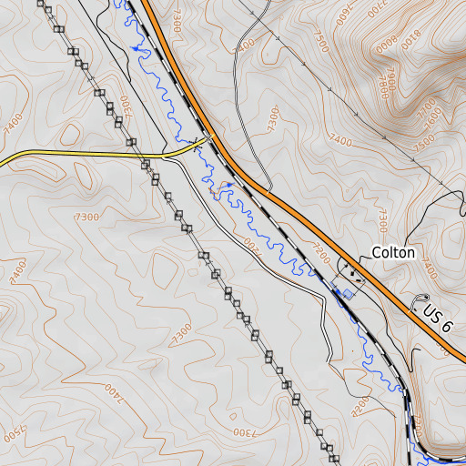 OpenTopoMap map of Spring Canyon, UT