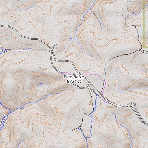OpenTopoMap map of Squaw Butte, UT