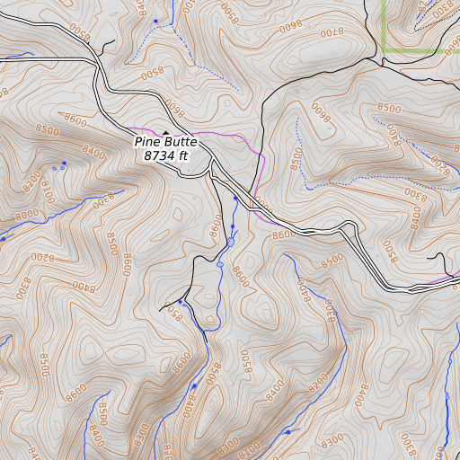 OpenTopoMap map of Squaw Flat, UT