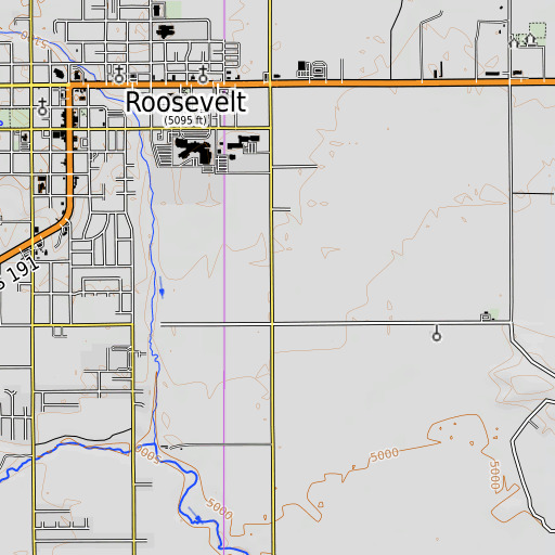 OpenTopoMap map of State Road Lateral, UT