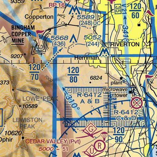 FAA VFR chart of Step Mountain, UT