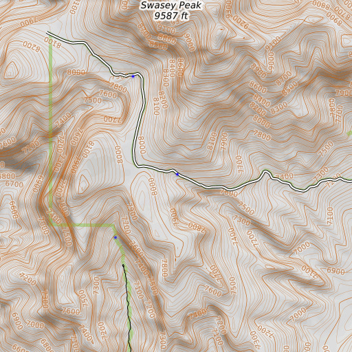OpenTopoMap map of Stove Spring, UT