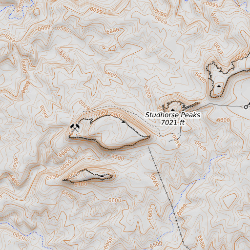 OpenTopoMap map of Studhorse Peaks, UT