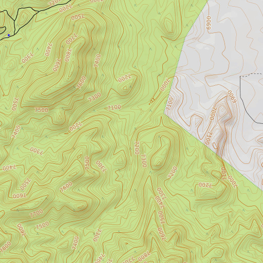 OpenTopoMap map of Summer Camp Spring, UT