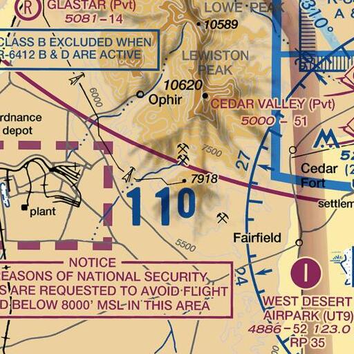 FAA VFR chart of Sunrise Hill, UT