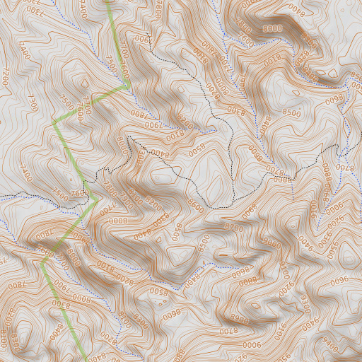 OpenTopoMap map of The Bench, UT
