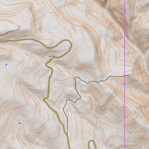 OpenTopoMap map of The Hole, UT