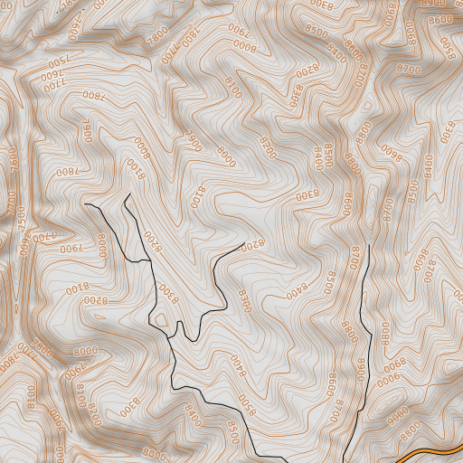 OpenTopoMap map of Twin Ponds, UT