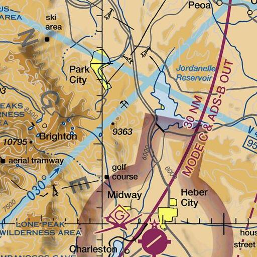 FAA VFR chart of Valeo Mine, UT