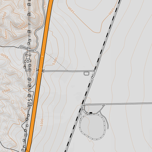 OpenTopoMap map of Wide Canyon, UT